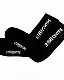 SH CREW SOCK - VERTICAL TEXT (BLACK)