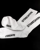 SH CREW SOCK - VERTICAL TEXT (WHITE)