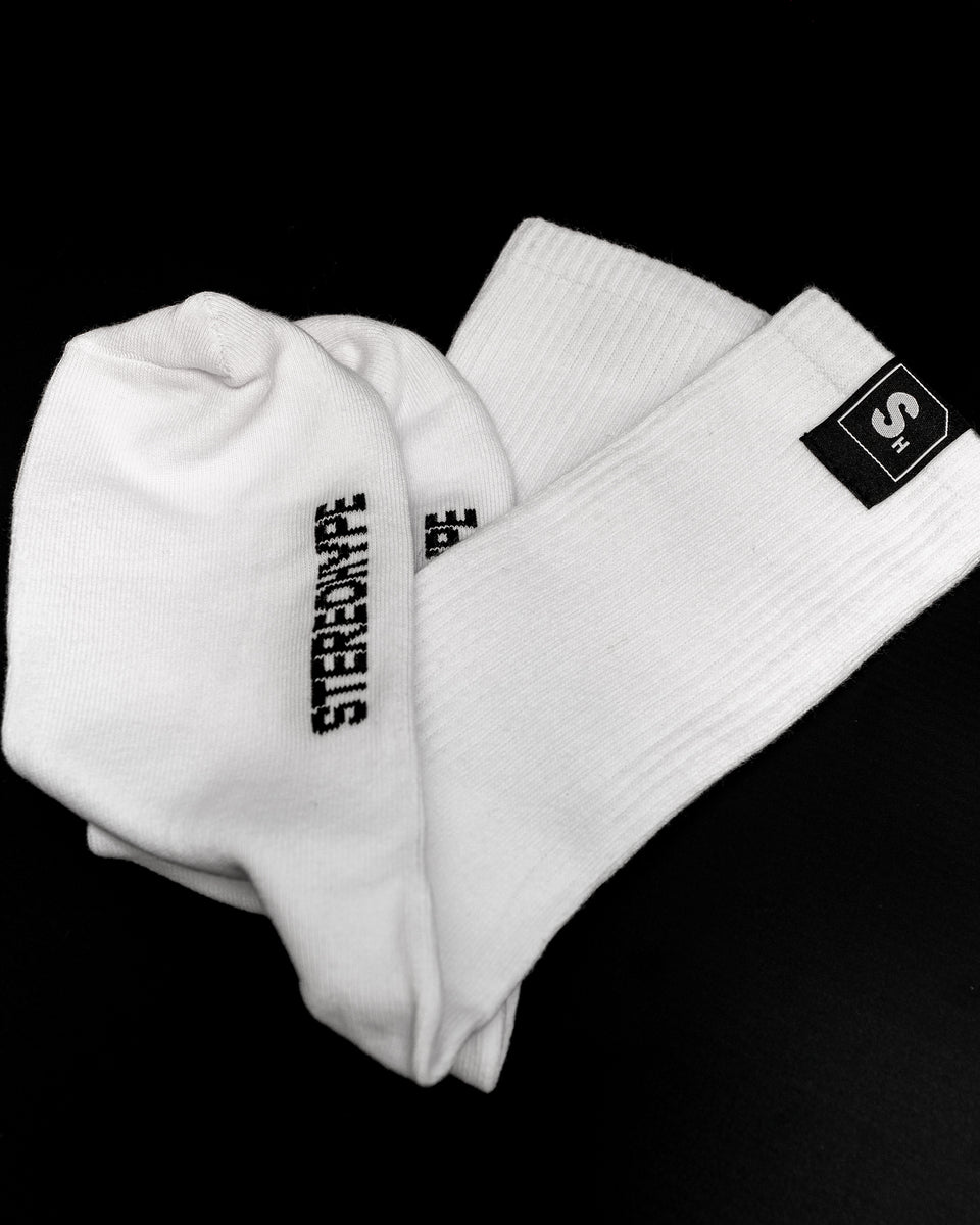 SH CREW SOCK - HEM TAG (WHITE) – STEREOHYPE