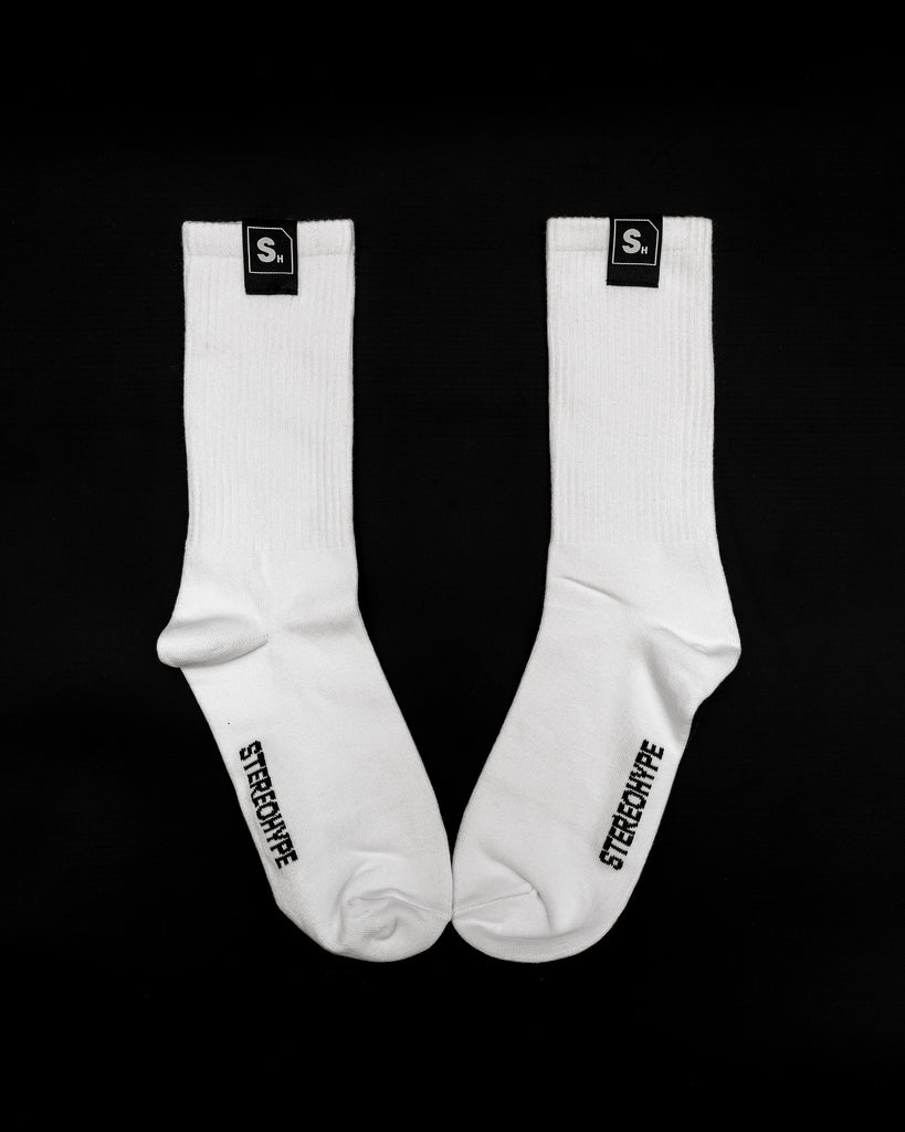 SH CREW SOCK - HEM TAG (WHITE) – STEREOHYPE